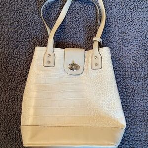 Franco sarto white leather handbag